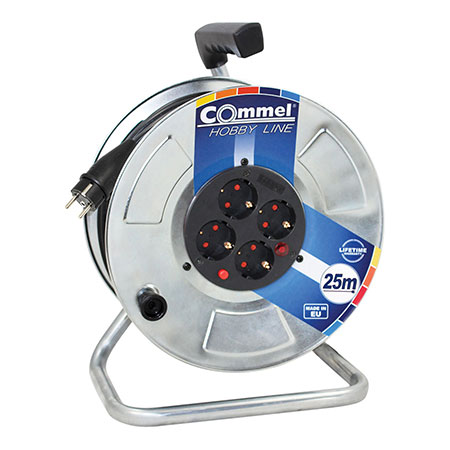 Kabel motalica 3x2.5mm2/25m metalni bubanj 0929 (Commel)