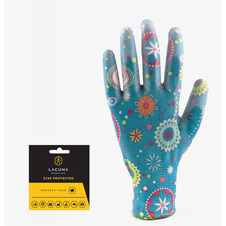 Rukavice vrtne FLORA Plave vel.8"